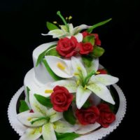 украшение торта цветами из марципана